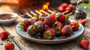 Grilled Chocolate Strawberry Skewers