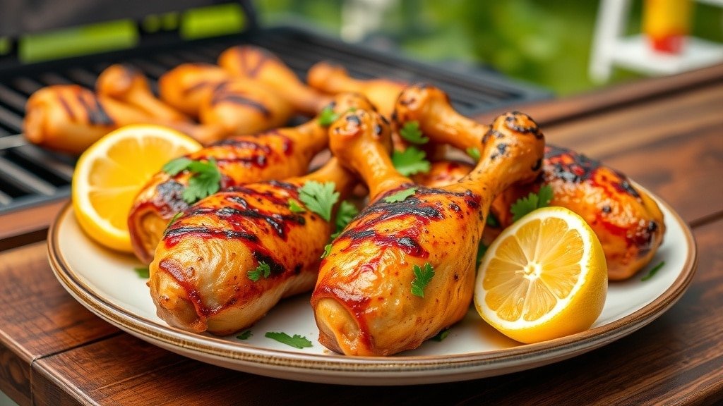 Grilled Lemon Garlic Drumsticks