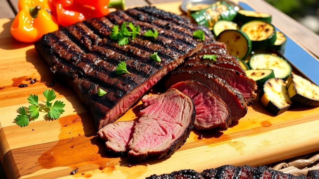 Grilled Pepper Garlic Flank Steak