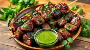 Grilled Chimichurri Beef Skewers