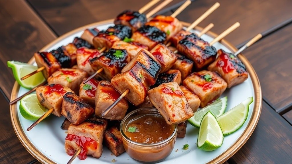 Grilled Spicy Tuna Skewers