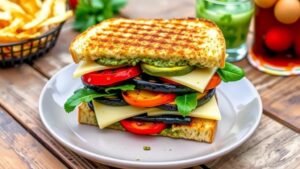Grilled Pesto Veggie Sandwich