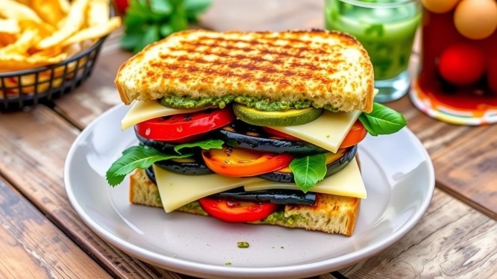 Grilled Pesto Veggie Sandwich