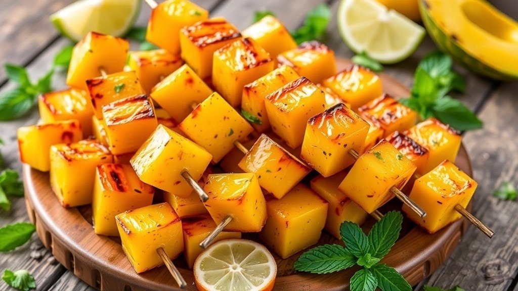 Grilled Pineapple Mango Skewers