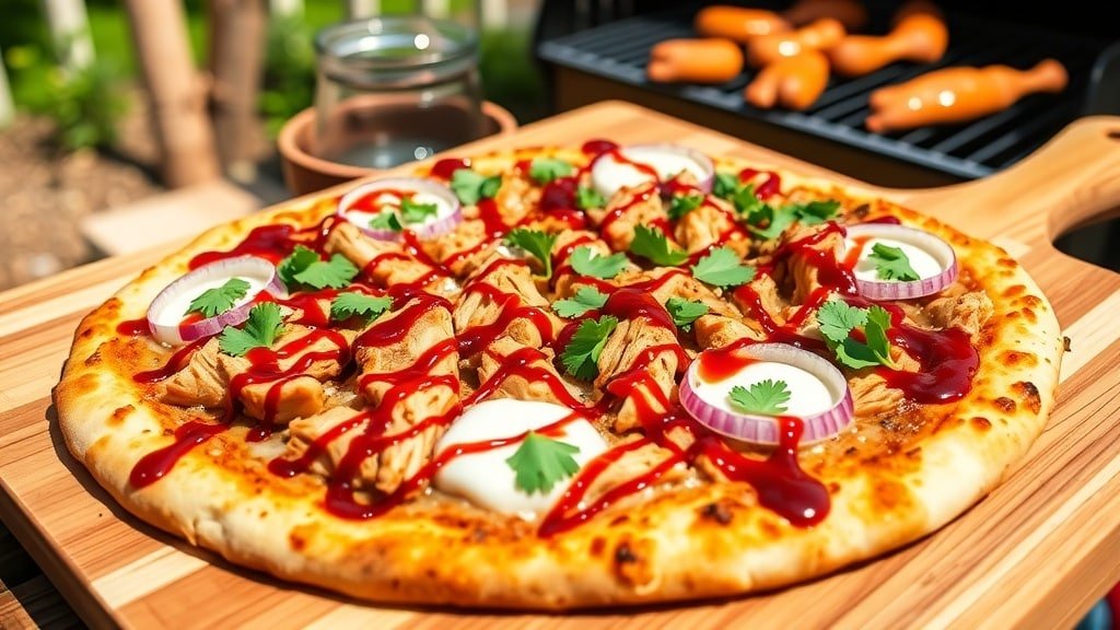 Grilled BBQ Chicken Pizza