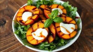 Grilled Peach and Burrata Salad