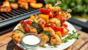 Grilled Ranch Chicken Skewers