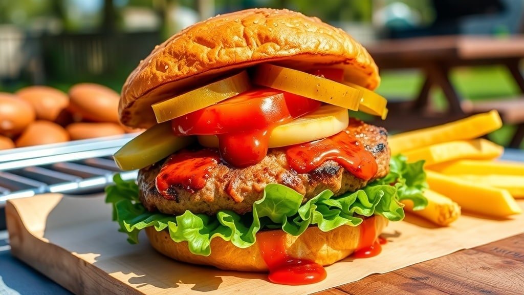 Grilled BBQ Turkey Burgers