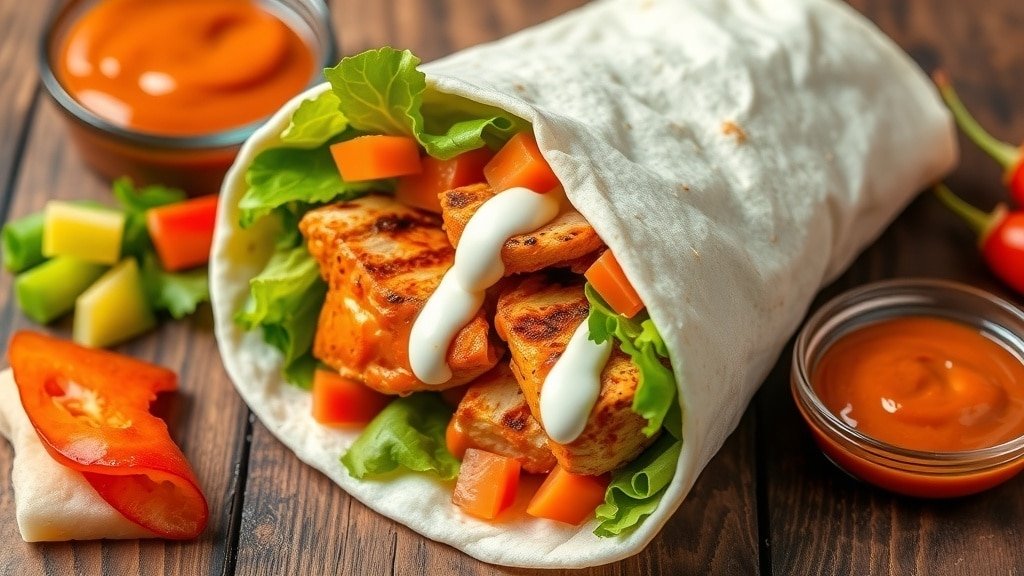 Grilled Buffalo Chicken Wraps