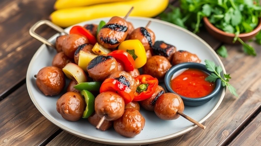 Grilled Spicy Sausage Skewers