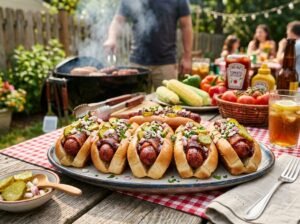 BBQ Bacon Wrapped Hot Dogs