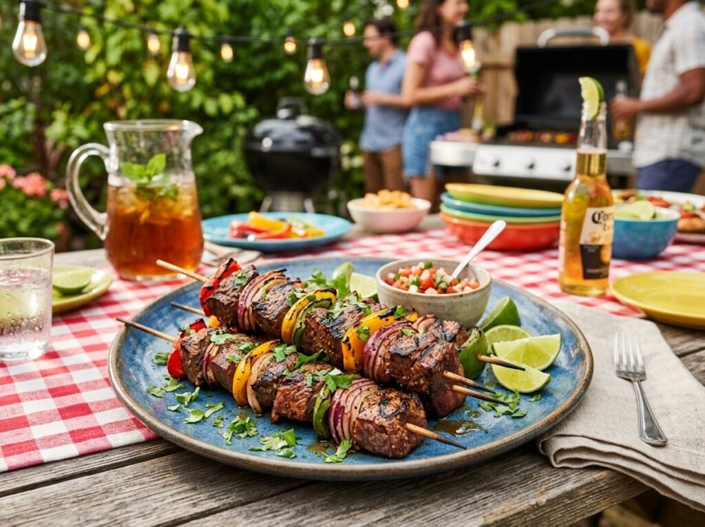 Grilled Steak Fajita Skewers