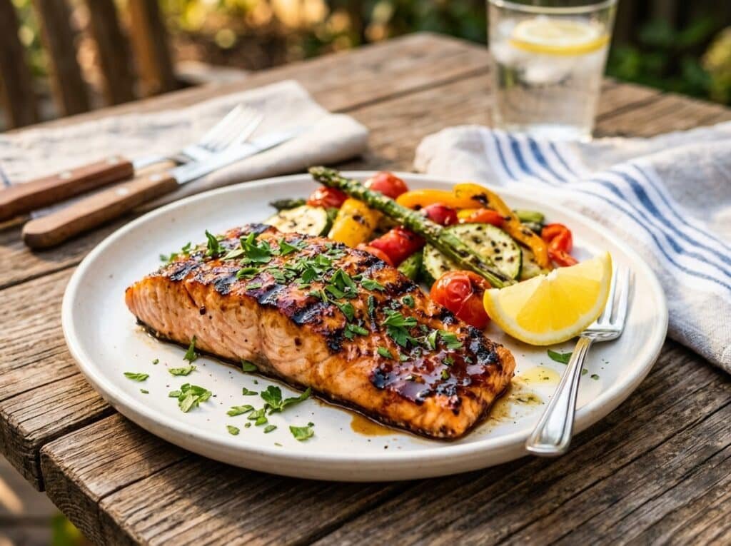 Grilled BBQ Salmon Fillets
