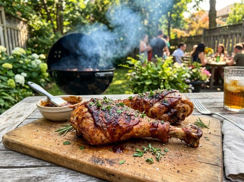 Grilled BBQ Turkey Legs
