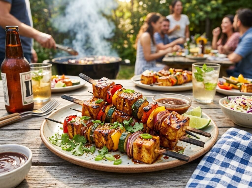 Grilled BBQ Tofu Skewers