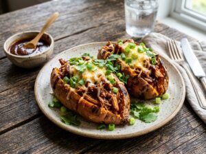 BBQ Chicken Stuffed Sweet Potatoes