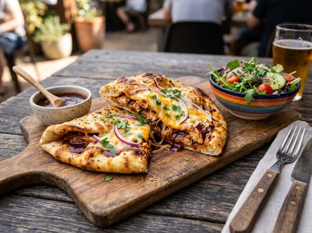 BBQ Chicken Stuffed Flatbread