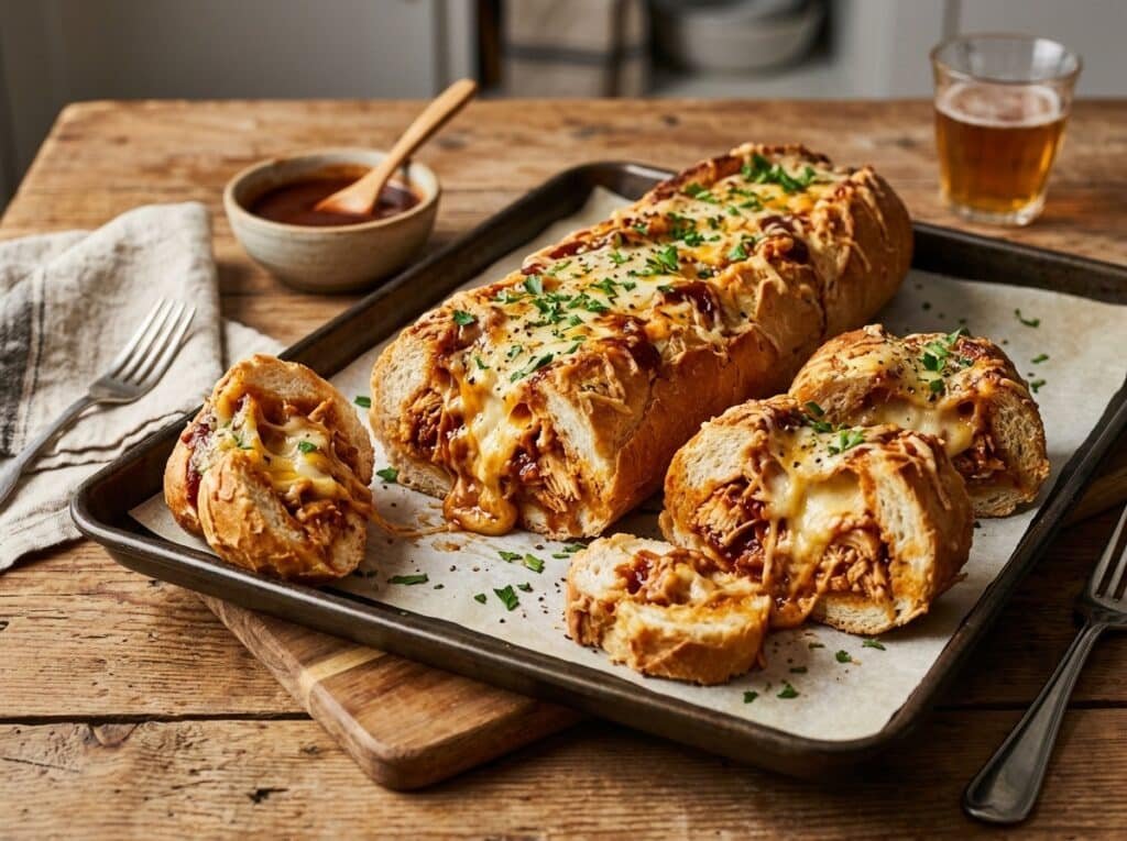 BBQ Chicken Stuffed French Bread