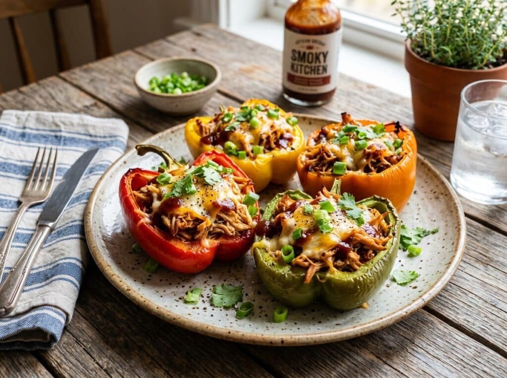 BBQ Chicken Stuffed Bell Peppers