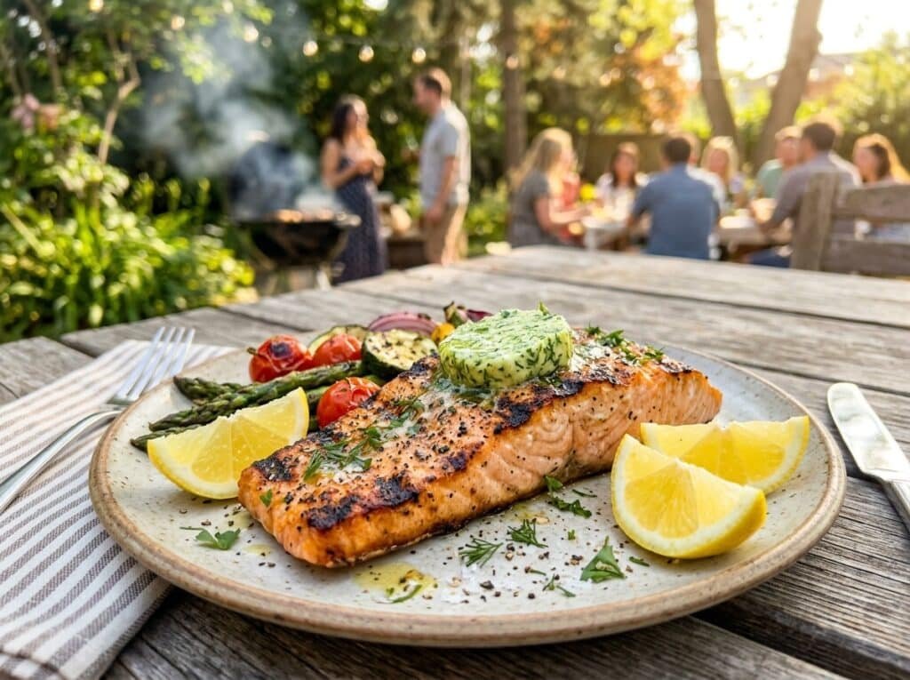Grilled Herb Butter Salmon
