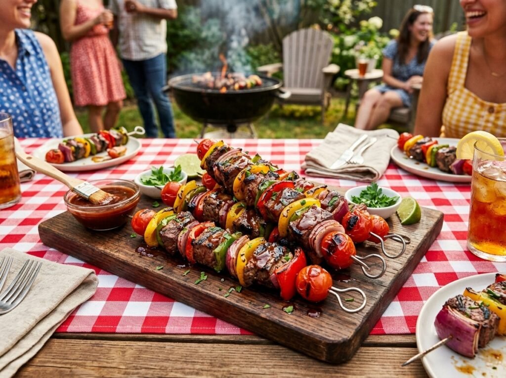 Grilled BBQ Steak Kabobs