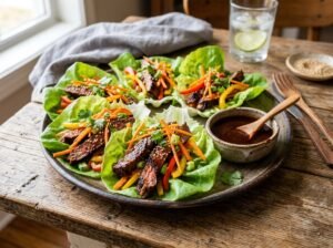 Grilled BBQ Steak Lettuce Wraps