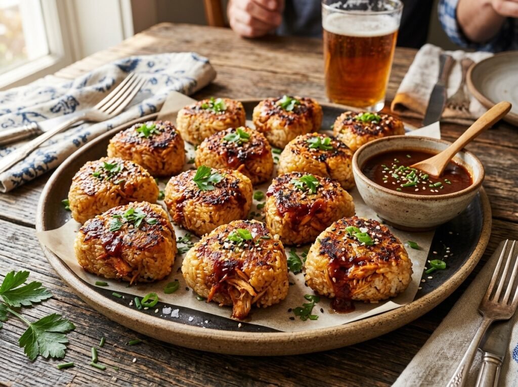 BBQ Chicken Stuffed Rice Balls