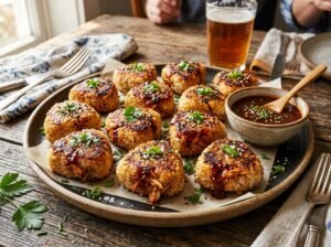 BBQ Chicken Stuffed Rice Balls