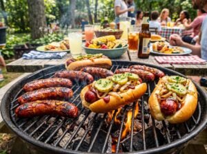 Grilled Spicy BBQ Sausage Links