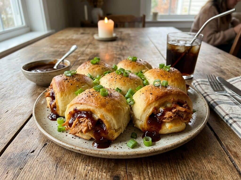 BBQ Pulled Chicken Stuffed Rolls