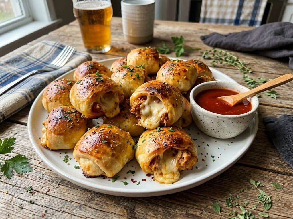 BBQ Chicken Stuffed Pizza Rolls