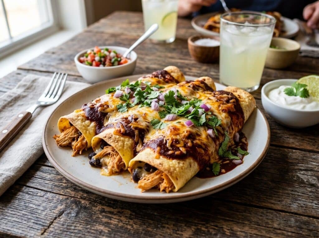 BBQ Chicken Stuffed Enchiladas