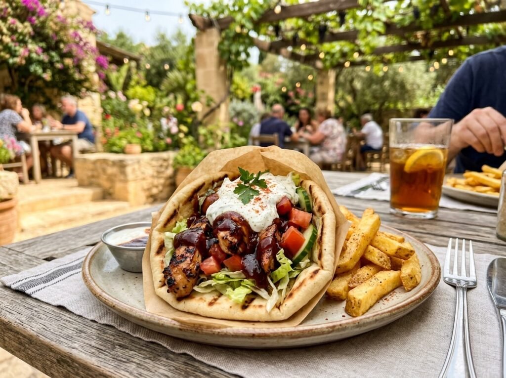 Grilled BBQ Chicken Gyros