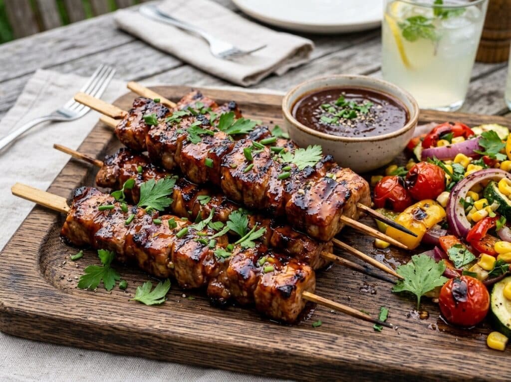 Grilled BBQ Pork Skewers