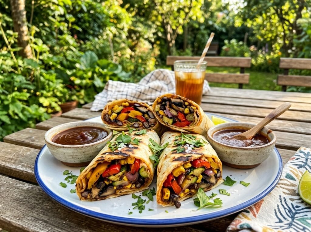 Grilled BBQ Veggie Wraps
