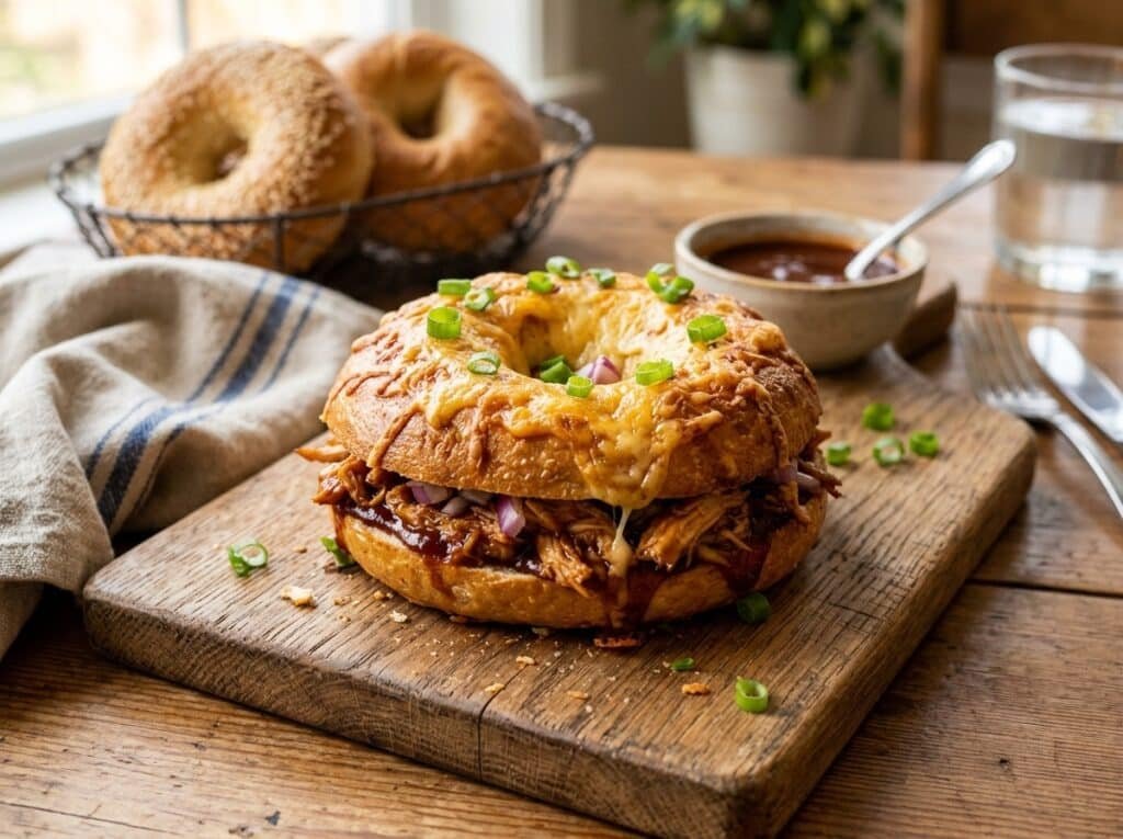 BBQ Chicken Stuffed Bagels