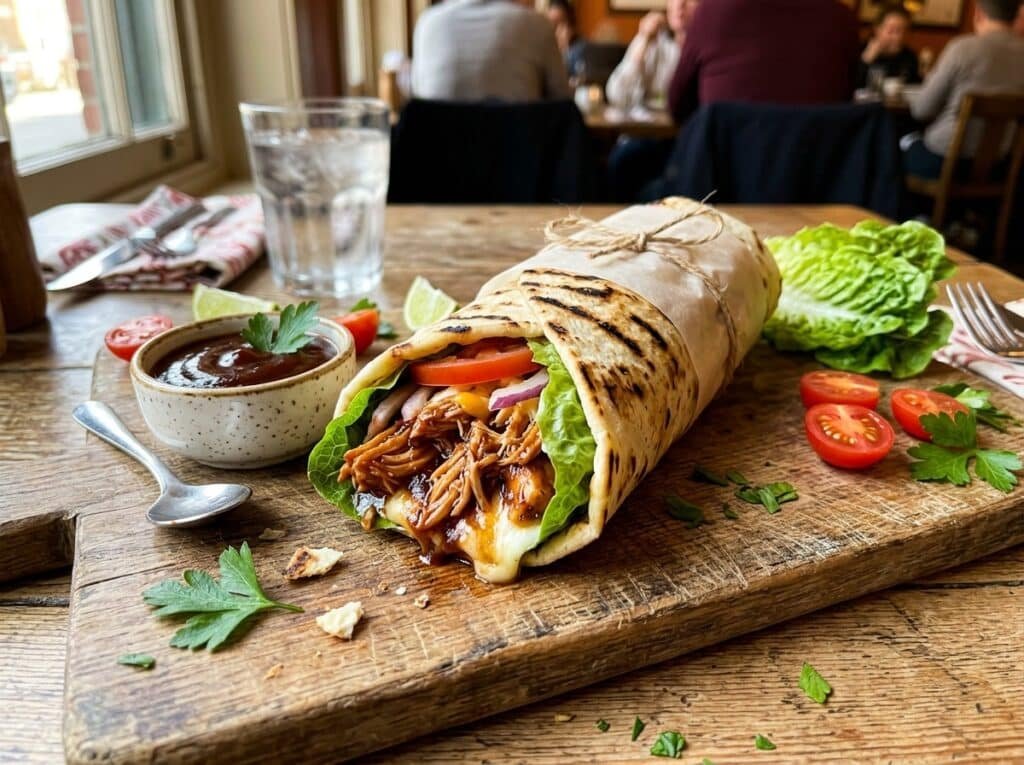 BBQ Chicken Stuffed Flatbread Wraps