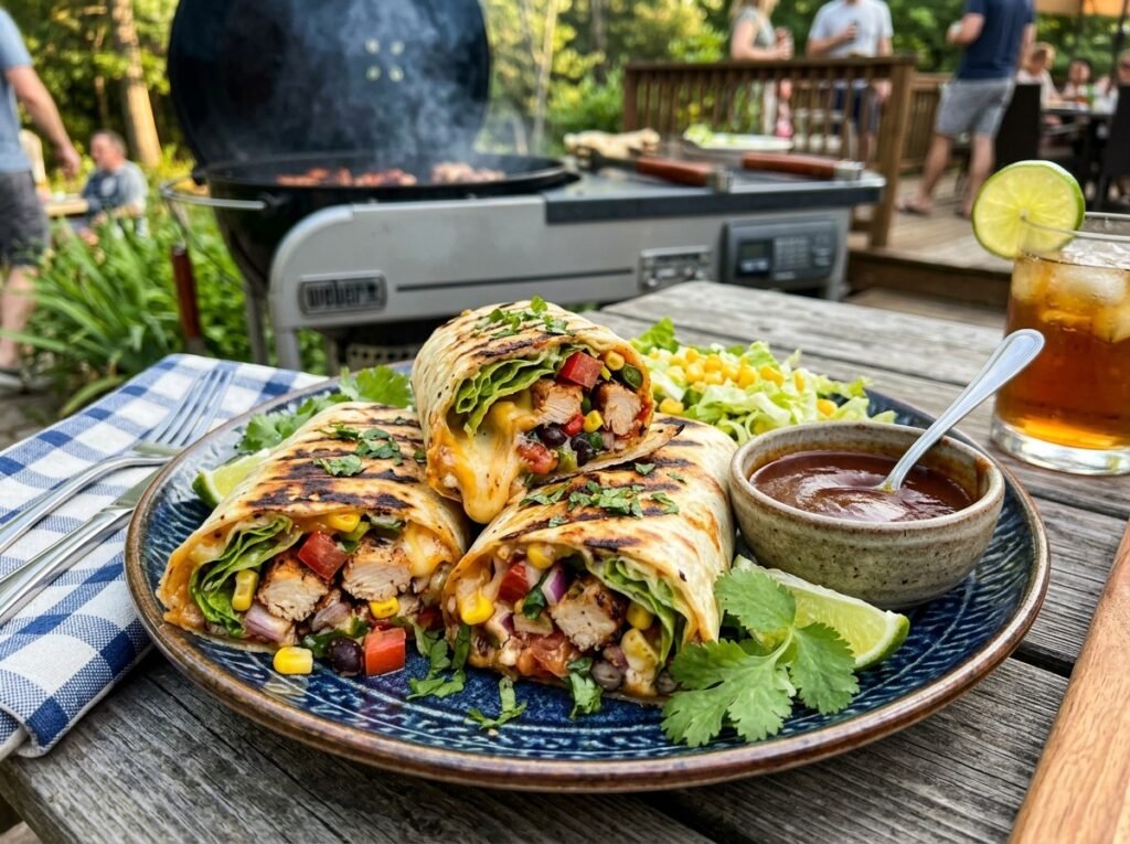 Grilled BBQ Chicken Burritos