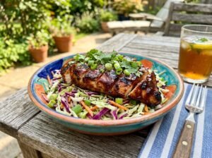 Grilled BBQ Chicken Slaw Bowls
