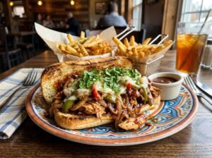 Grilled BBQ Chicken Philly Sandwich