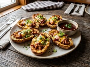 BBQ Chicken Loaded Potato Skins