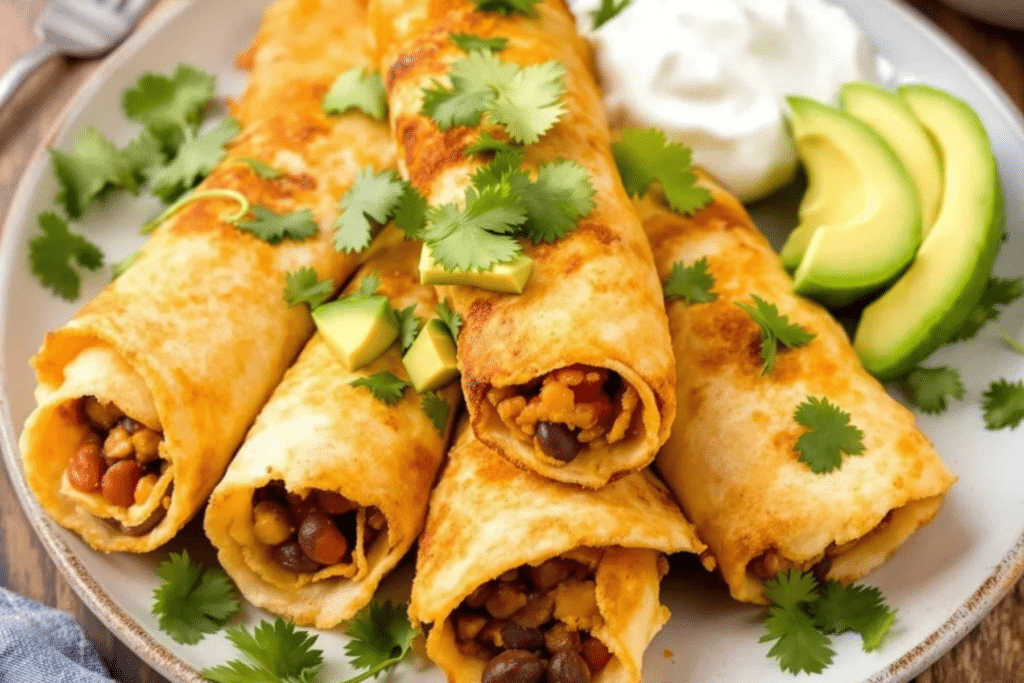 Air Fryer Black Bean Taquitos