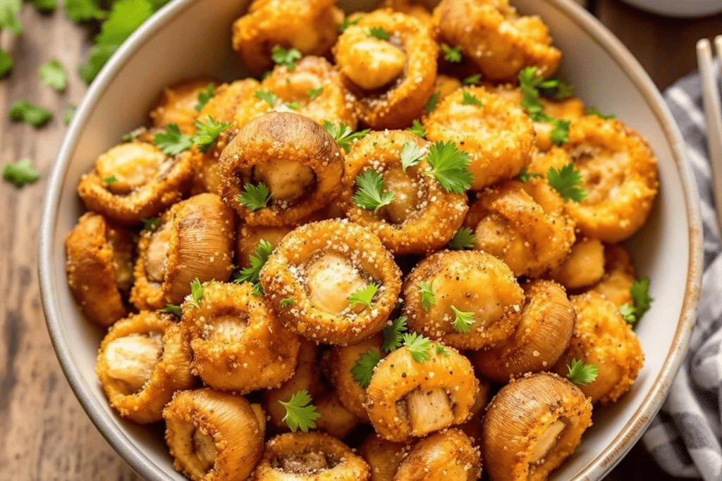 Air Fryer Garlic Mushrooms