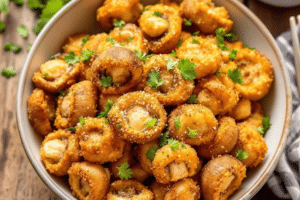 Air Fryer Garlic Mushrooms