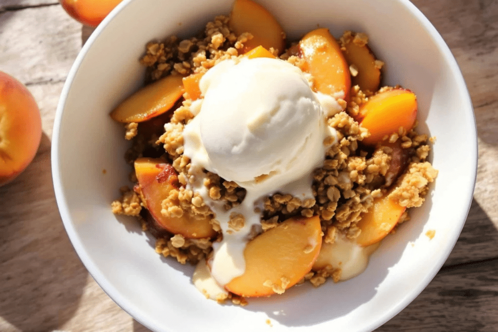 Air Fryer Peach Crisp