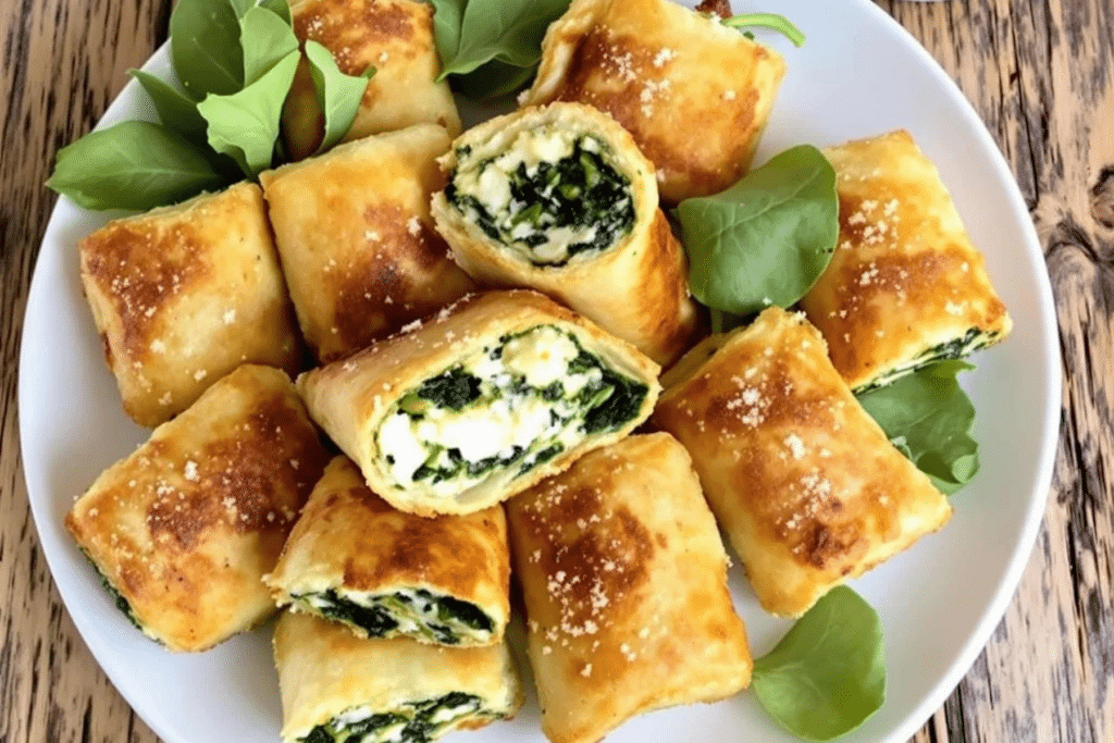 Air Fryer Spinach Feta Rolls