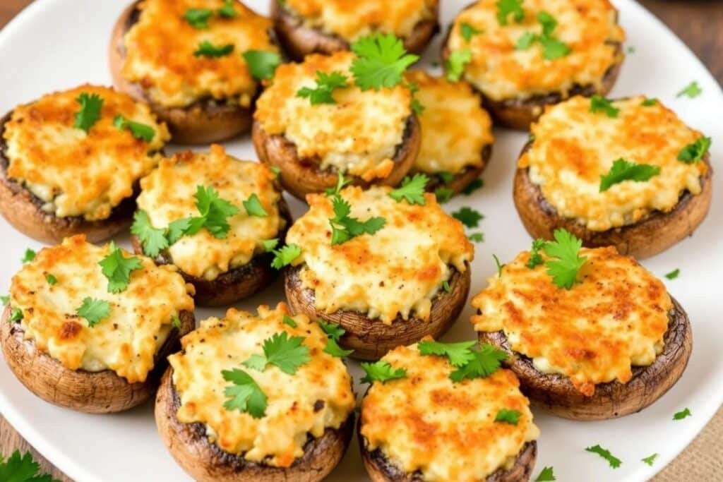 Air Fryer Stuffed Mushrooms