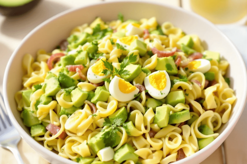 Avocado Egg Pasta Salad