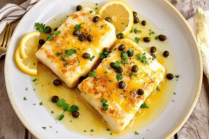 Baked Cod with Lemon and Capers