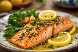 Baked Salmon with Olive Oil and Herbs